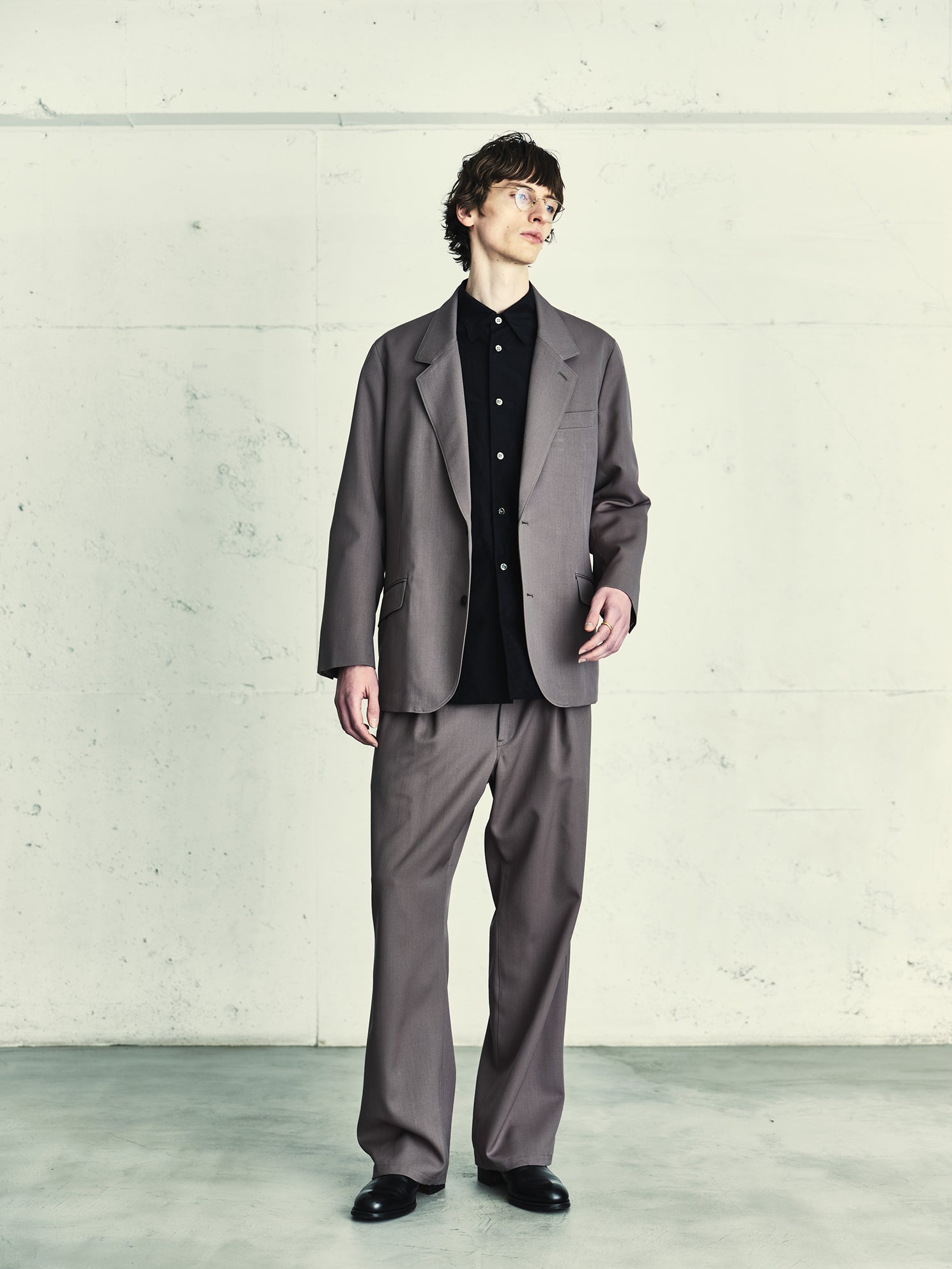 Ganshin wool gabardine - Bryan (Grey khaki)