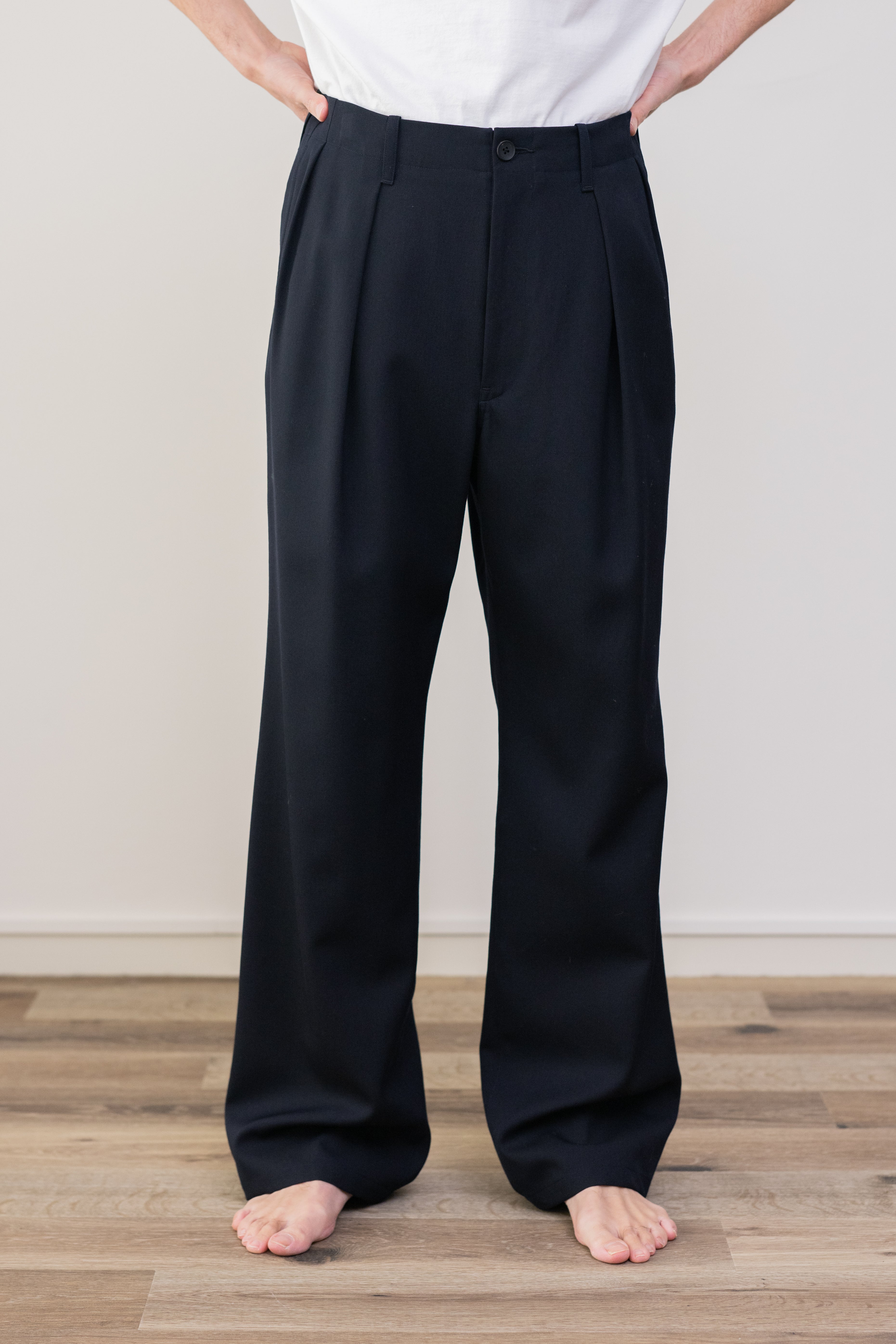 Ganshin wool gabardine - Bryan (Navy blue)