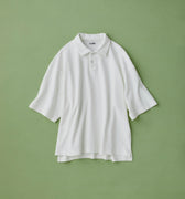 RAKINES SS2025の白い半袖ポロシャツ