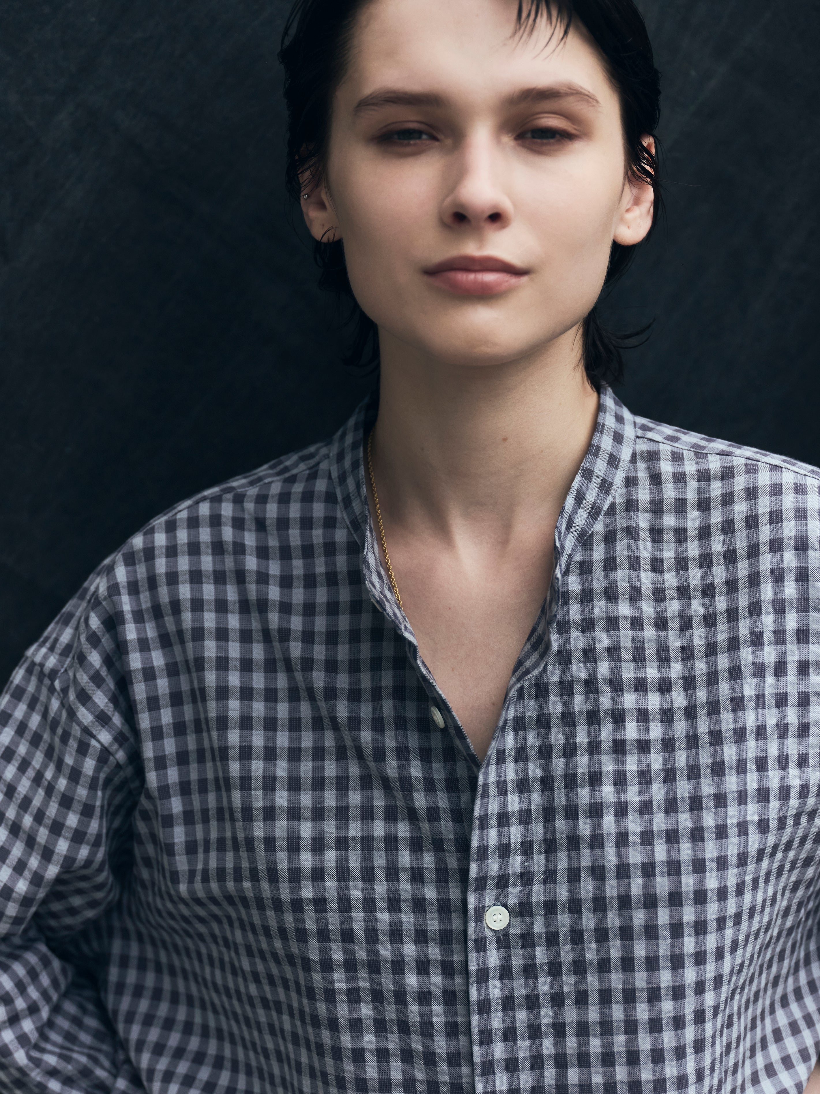Trinity Seersucker Ethnic shirt（Fountain Blue）