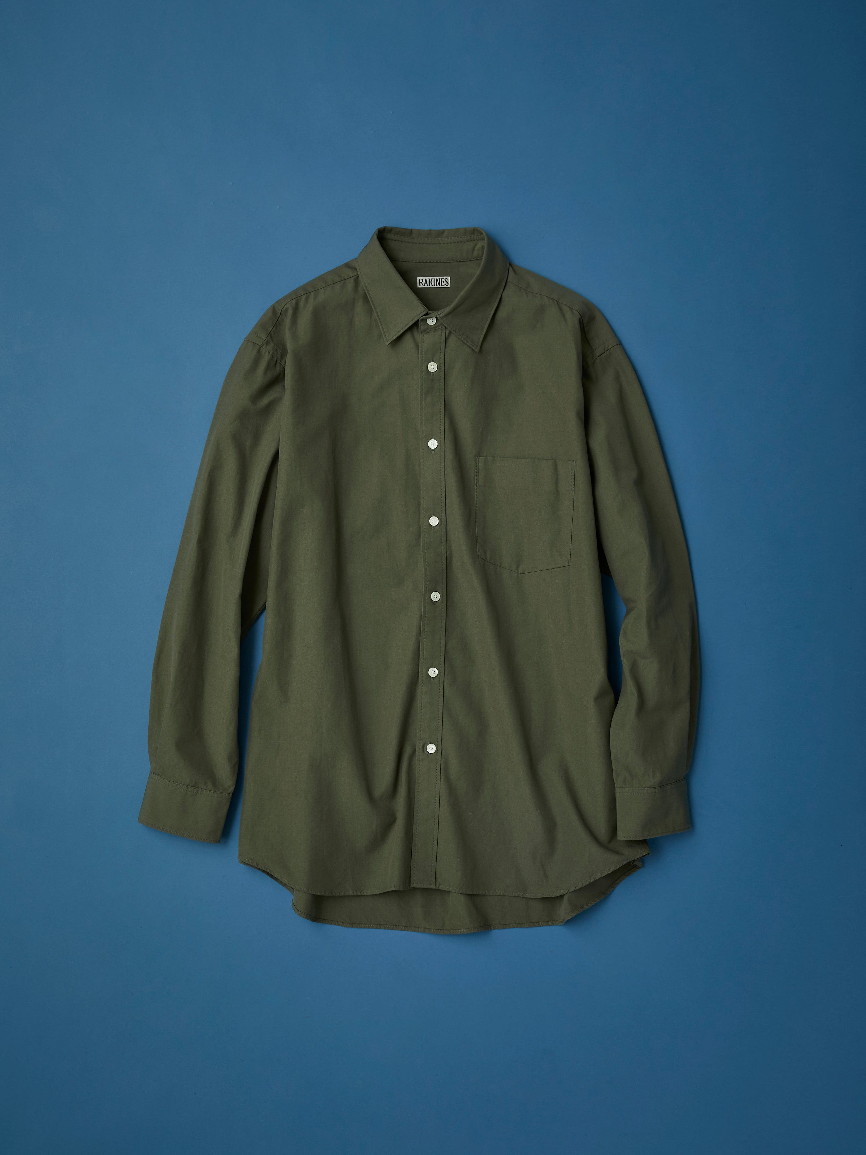 Simpson's poplin R shirt（Almond Green）