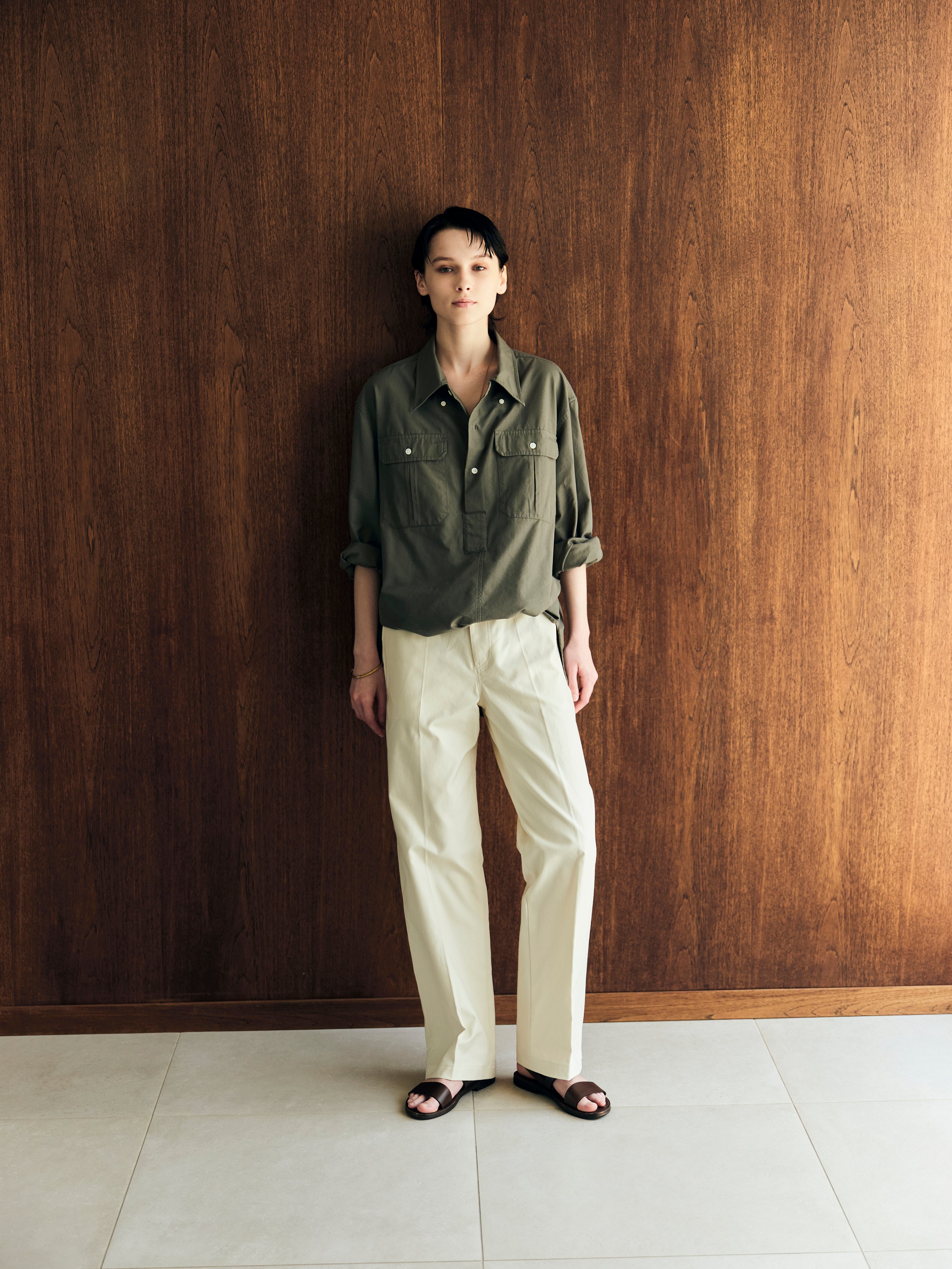 Simpson's poplin FM41 shirt（Wedgewood Blue）